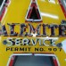 Original Alemite Porcelain Sign with Neon 31"W x 35"H