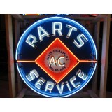 New Single-Sided Allis Chalmers Parts Service Porcelain Neon Sign 48" Diameter