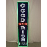 Original Goodrich Tires Porcelain Neon Sign 78"H x 18"W