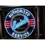 New Buick Valve in Head Porcelain Neon Sign 42" Diameter