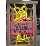 New "Bear Wheel Alinement Service" Painted Neon Sign 34"W x 53"H