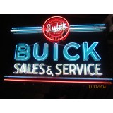 Original Buick Sales & Service Painted Neon Sign 57"W x 48"H 