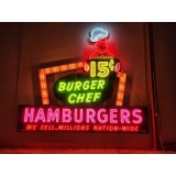 Original Burger Chef Porcelain Neon 19 FT W x 16 1/2 FT H