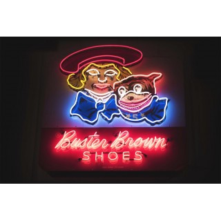 New Buster Brown Painted Animated Neon Sign 54"x54"