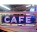 New CAFE Porcelain Sign with Wrap-Around Bullnose Neon 77 IN W x 18 1/2 IN H