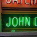 New John Deere / Caterpillar Double-Sided Porcelain Sign with Bullnose & Neon 72"W x 48"H