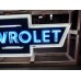 New Double-Sided Chevrolet Bowtie Porcelain Neon Sign w/Aged Steel Can - 108" W 39" H