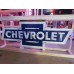 New Double-Sided Chevrolet Bowtie Porcelain Neon Sign w/Aged Steel Can - 108" W 39" H