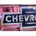 New Double-Sided Chevrolet Bowtie Porcelain Neon Sign w/Aged Steel Can - 108" W 39" H