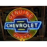 New Chevrolet Genuine Parts Porcelain Neon Sign 48" Diameter