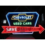 New Chevy "Save" Animated Porcelain Neon 72"W x 36"H