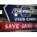 New Chevy "Save" Animated Porcelain Neon 72"W x 36"H