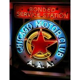 New Chicago/AAA Porcelain Neon Sign 36"W x 43"H