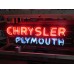 New Chrysler Plymouth Double-Sided Porcelain Neon Sign 77"W x 29"H