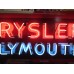 New Chrysler Plymouth Double-Sided Porcelain Neon Sign 77"W x 29"H