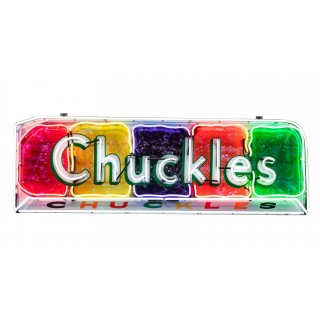 New Chuckles Candy Wrapper Painted Neon Sign 79 IN W x 26 IN H