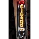 New 5 FT Cigars Single-Sided Painted Sign with Neon (Your Name)
