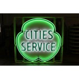 Original Cities Service Porcelain Neon Sign 72" Diameter 