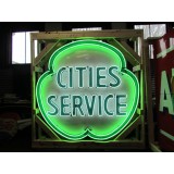 Original Cities Service Porcelain Neon Sign 72" Diameter