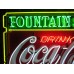 Original Coca-Cola Fountain Service Porcelain Sign with Neon 60 IN W x 46 IN H