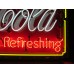 Original Coca-Cola Fountain Service Porcelain Sign with Neon 60 IN W x 46 IN H