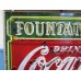 Original Coca-Cola Fountain Service Porcelain Sign with Neon 60 IN W x 46 IN H