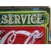 Original Coca-Cola Fountain Service Porcelain Sign with Neon 60 IN W x 46 IN H