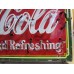 Original Coca-Cola Fountain Service Porcelain Sign with Neon 60 IN W x 46 IN H