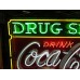 Original Coca-Cola Drug Store Porcelain Neon Sign 60"x46"