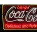 Original Coca-Cola Drug Store Porcelain Neon Sign 60"x46"