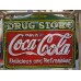 Original Coca-Cola Drug Store Porcelain Neon Sign 60"x46"