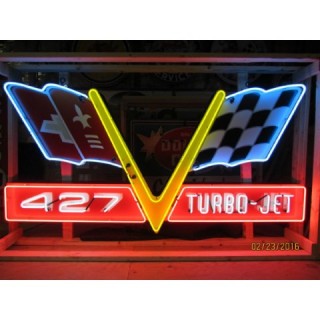 New Corvette 427 Turbo-Jet Porcelain Neon Sign 8 FT W x 4 FT H