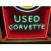 New OK Used Corvette Keytag Porcelain Neon Sign 40"W x 72"H