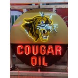 New Cougar Oil Porcelain Neon Sign 60" Diameter