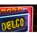 New Delco Batteries "Dry Charge" Porcelain Sign with Neon - 28"W x 20"H 