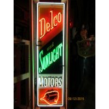 New Delco & Sunlight Motors Painted Neon Sign - 18"W x 72"H