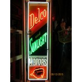 New Delco & Sunlight Motors Painted Neon Sign - 18"W x 72"H