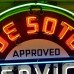 New Desoto Plymouth Approved Service Porcelain Neon Sign 48" Diameter