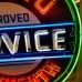 New Desoto Plymouth Approved Service Porcelain Neon Sign 48" Diameter
