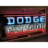 New Dodge/Plymouth Double-Sided Porcelain Sign with Neon 72"W x 40"H