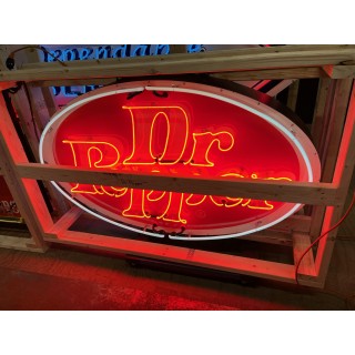 New Dr. Pepper Porcelain Single-Sided Neon Sign 53" Wide x 34" High