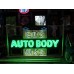 New "Ed's Auto Body Wks" Animated Painted Neon Sign 10 FT W x 71"H 