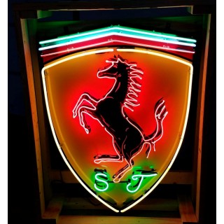 New Ferrari Porcelain Neon Sign 35"W x 48"H