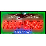 Original Fleet-Wing Gasoline Animated Porcelain Sign with Neon 8 FT W x 49 IN H  