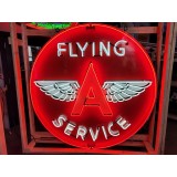 Original Flying A Service Porcelain Neon Sign 72" Diameter