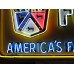 New Ford America's Favorite V8 Painted Billboard with Neon 8 FT W x 4 FT H