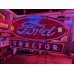 New Double-Sided Ford Tractor Porcelain Sign with Neon 6 FT W x 42 IN