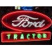 New Double-Sided Ford Tractor Porcelain Sign with Neon 6 FT W x 42 IN