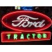 New Double-Sided Ford Tractor Porcelain Sign with Neon 6 FT W x 42 IN