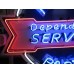 New Double-sided Porcelain Neon Ford Trucks Parts Dependable Service Sign 52 IN W x 46 IN H 